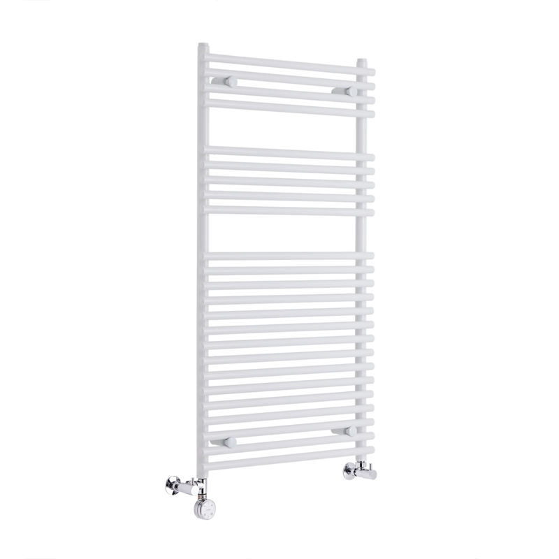 Radiatore Scaldasalviette Misto Piatto - Bianco - 1150mm x 600mm x 70mm - 516 Watt - Ischia