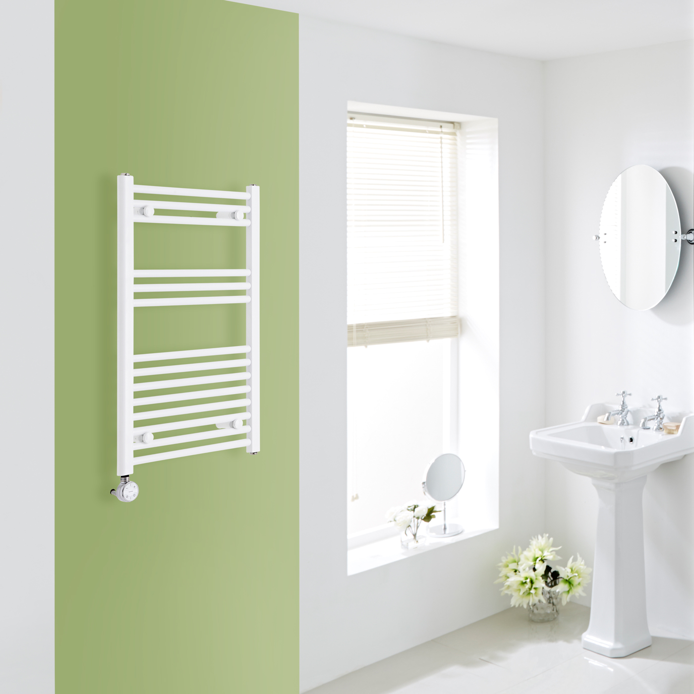 Radiatore Scaldasalviette Elettrico Piatto - Bianco - 800mm x 500mm x 30mm - Etna