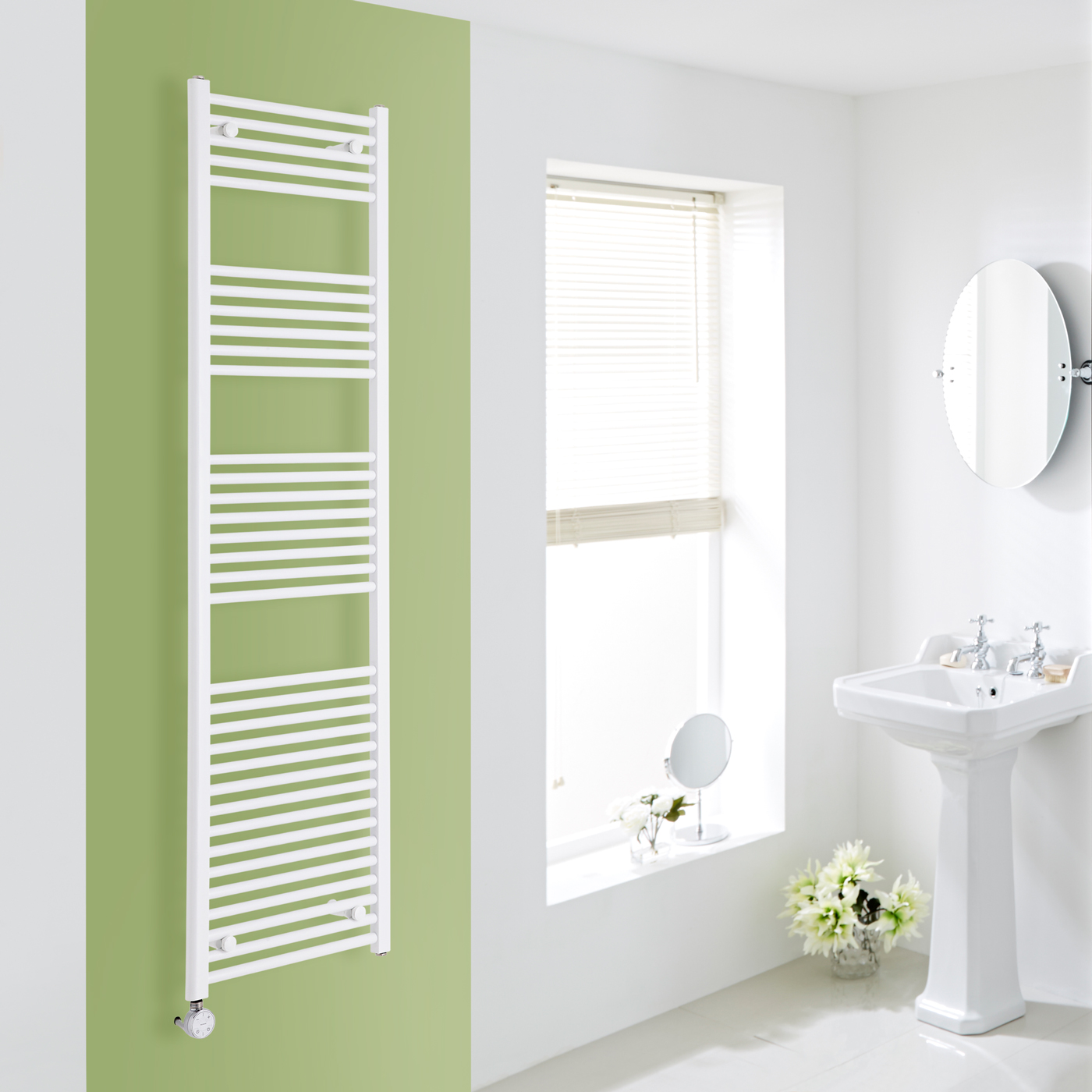 Radiatore Scaldasalviette Elettrico Piatto - Bianco - 1800mm x 500mm x 30mm - Etna