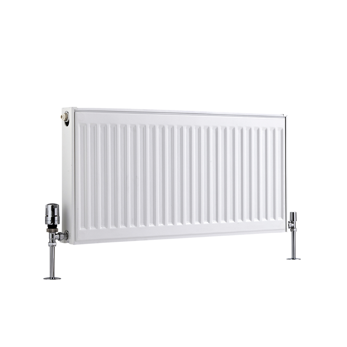 Radiatore a Piastra Orizzontale Doppio Plus - Bianco - 400mm x 800mm x 73mm - 765 Watt - Eco