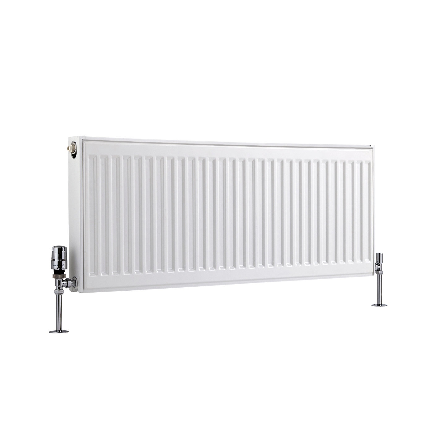 Radiatore a Piastra Orizzontale Doppio Plus - Bianco - 400mm x 1000mm x 73mm - 956 Watt - Eco