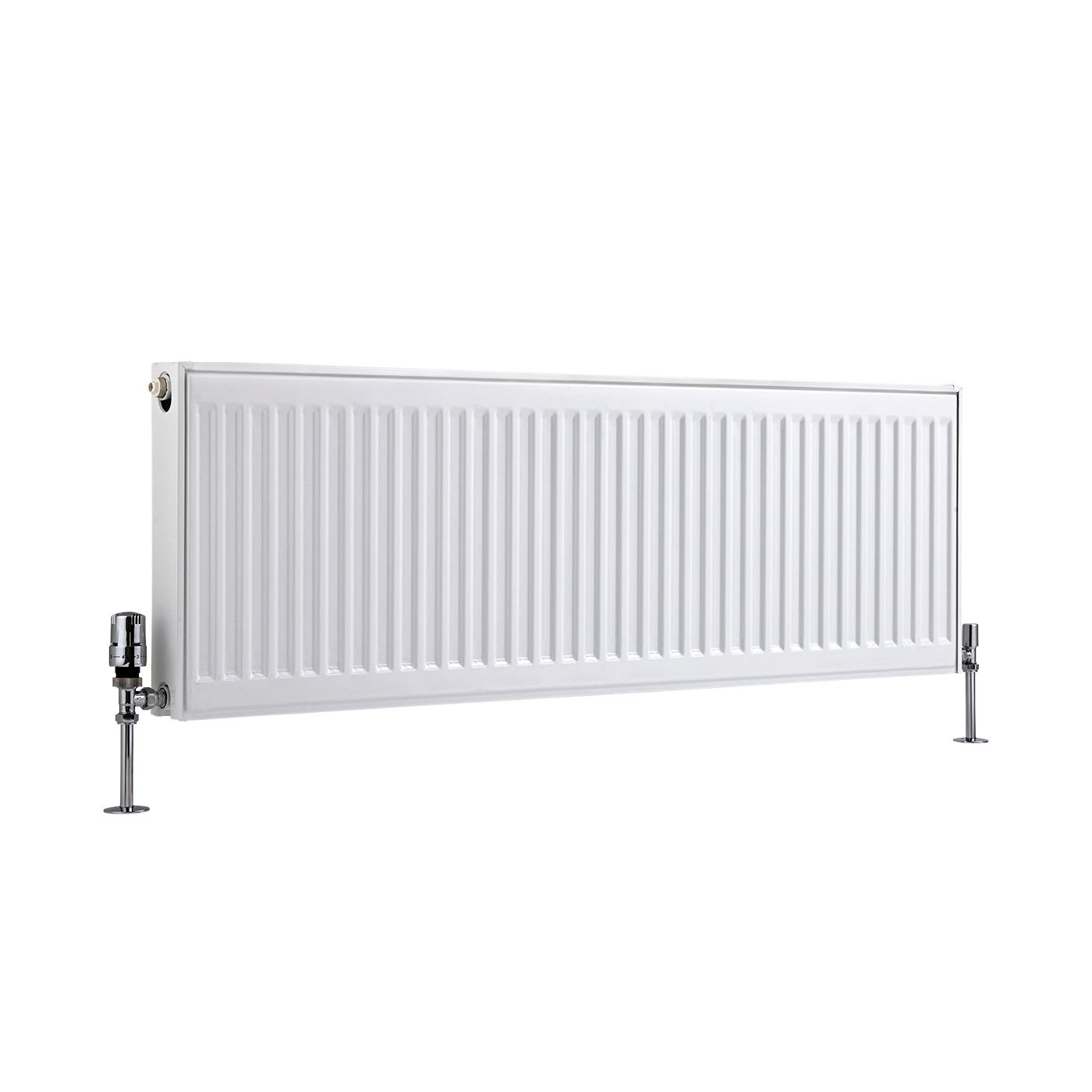 Radiatore a Piastra Orizzontale Doppio Plus - Bianco - 400mm x 1200mm x 73mm - 1147 Watt - Eco