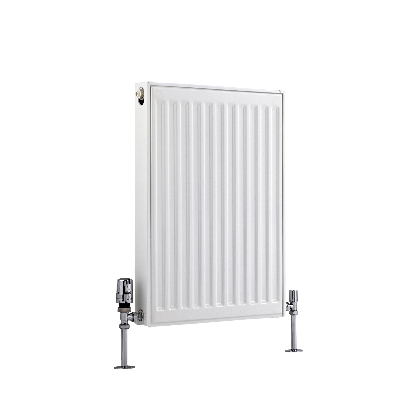 Radiatore a Piastra Orizzontale Doppio Plus - Bianco - 600mm x 400mm x 73mm - 535 Watt - Eco