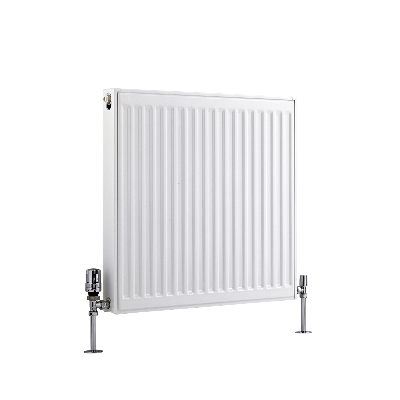 Radiatore a Piastra Orizzontale Doppio Plus - Bianco - 600mm x 600mm x 73mm - 803 Watt - Eco