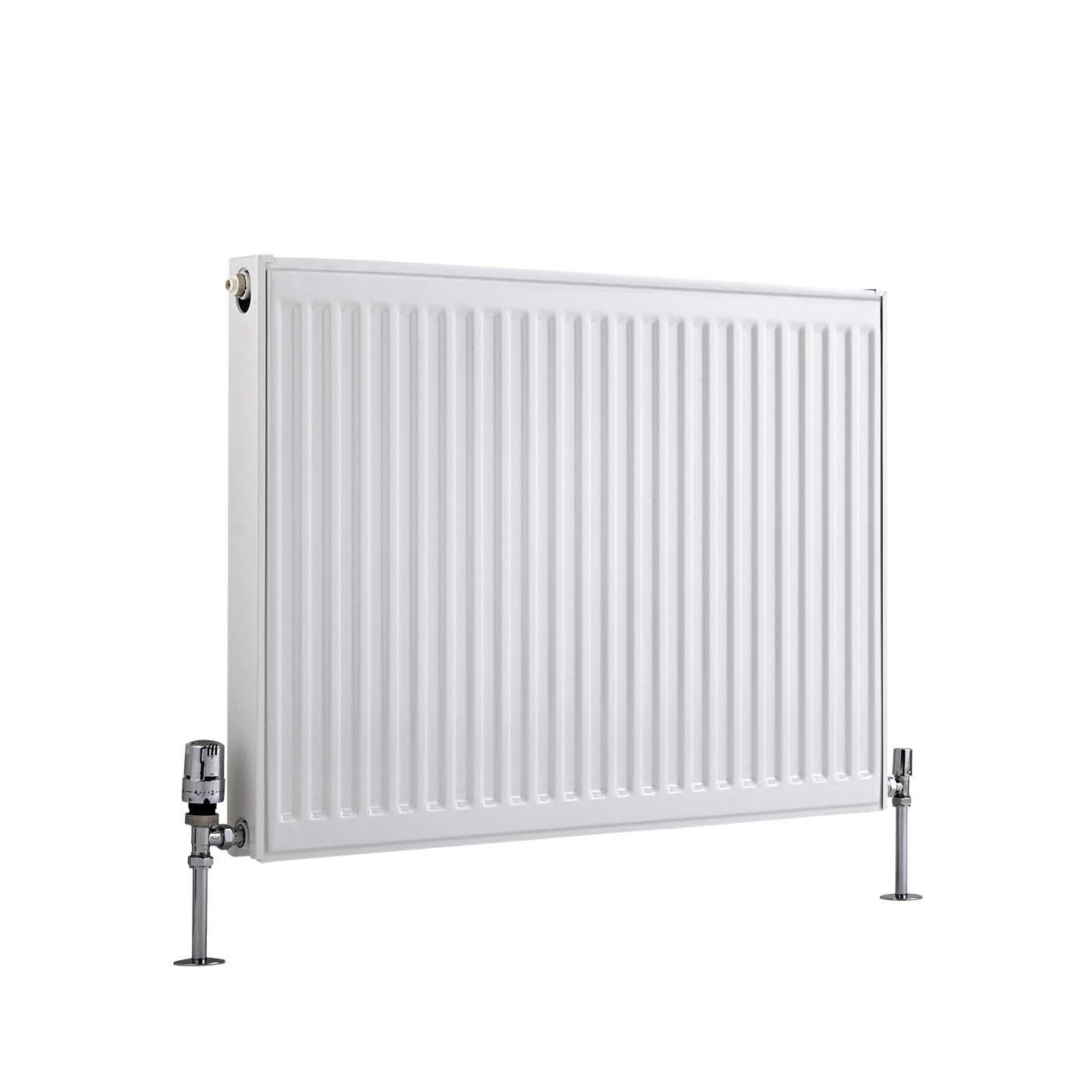 Radiatore a Piastra Orizzontale Doppio Plus - Bianco - 600mm x 800mm x 73mm - 1071 Watt - Eco