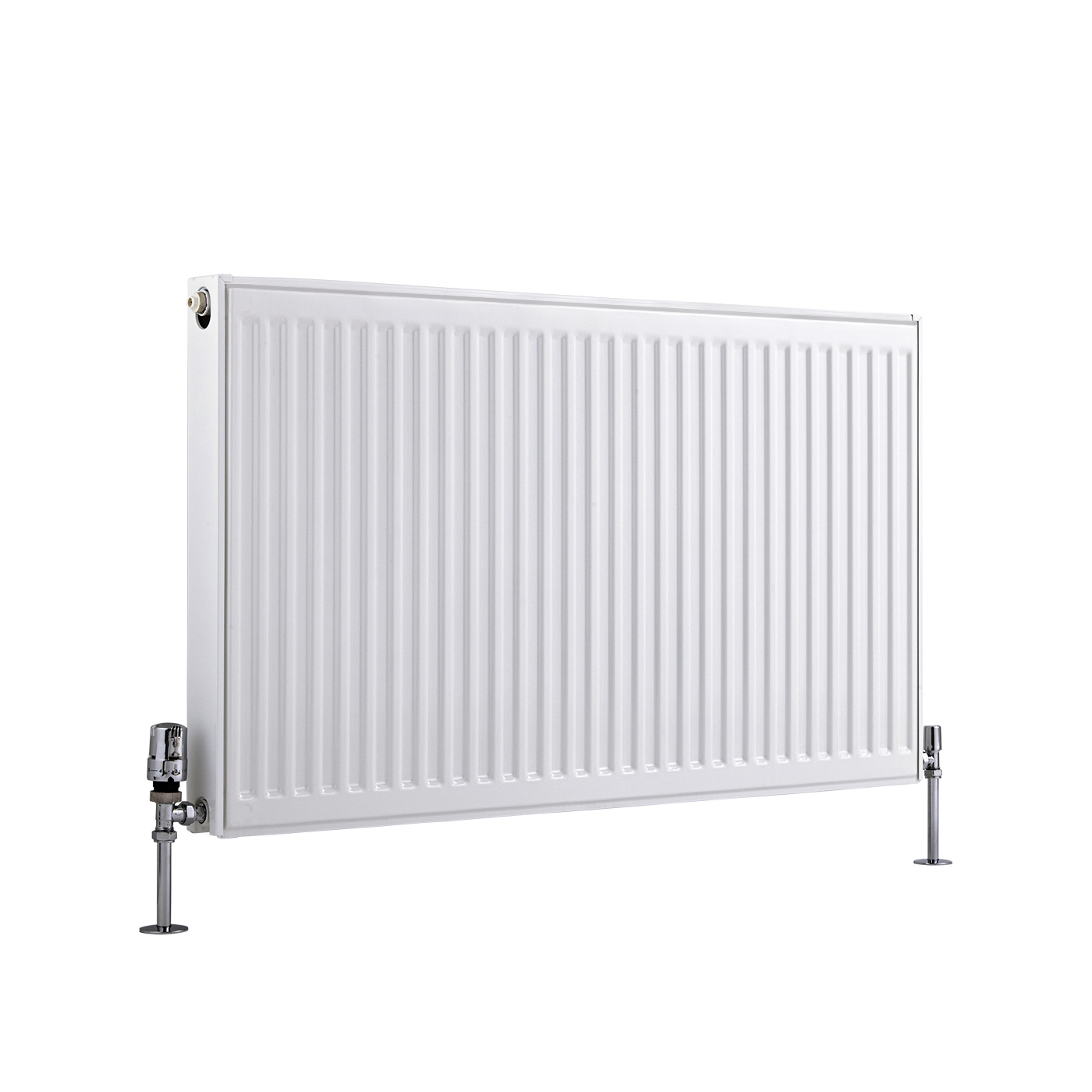 Radiatore a Piastra Orizzontale Doppio Plus - Bianco - 600mm x 1000mm x 73mm - 1339 Watt - Eco
