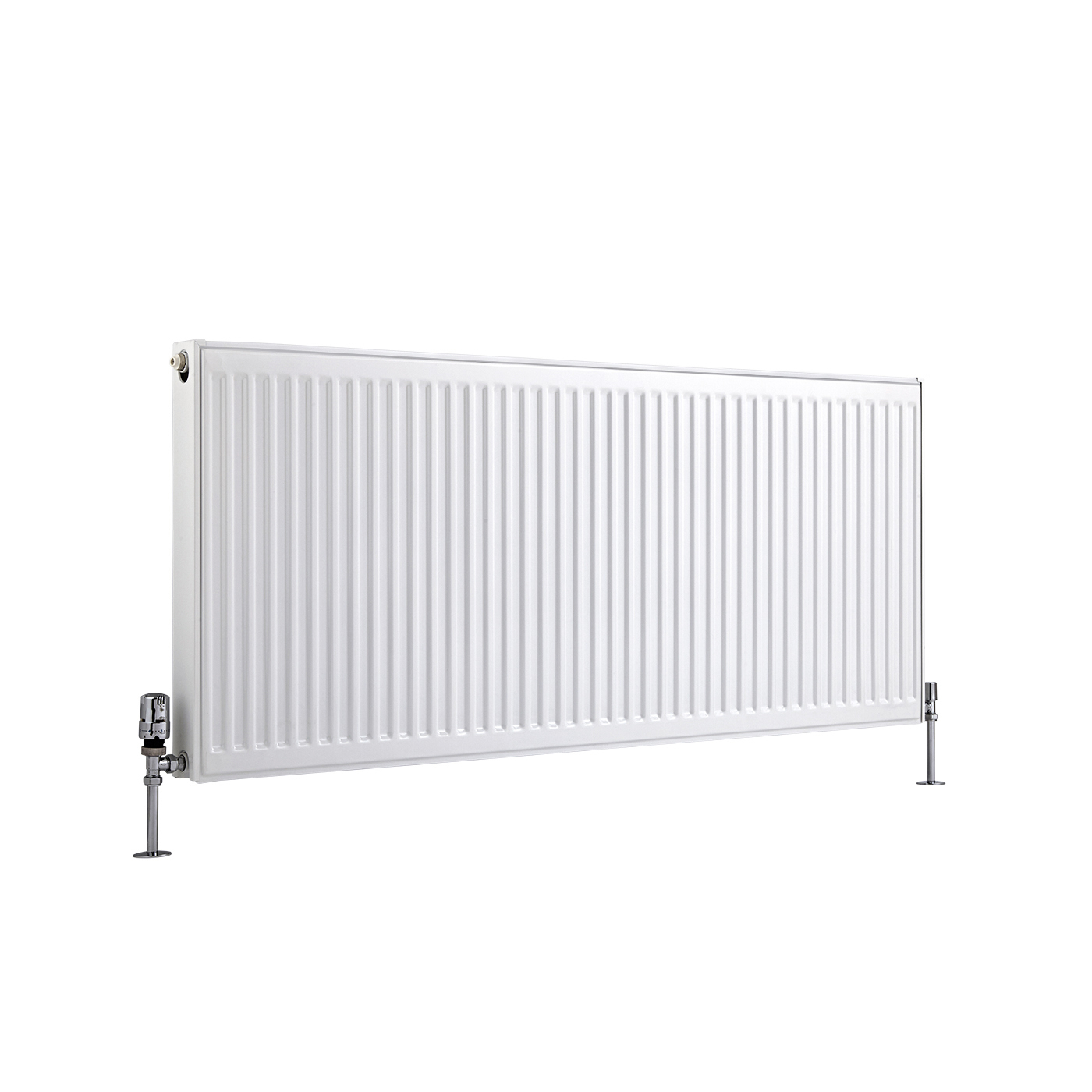Radiatore a Piastra Orizzontale Doppio Plus - Bianco - 600mm x 1400mm x 73mm - 1874 Watt - Eco