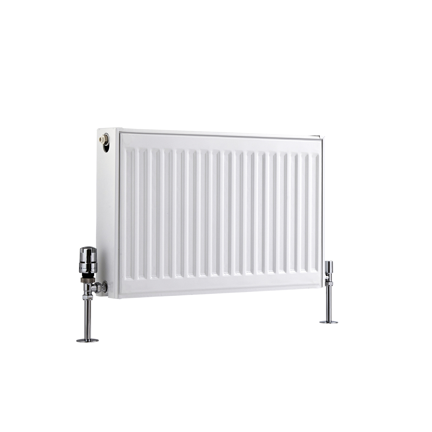 Radiatore a Piastra Orizzontale Doppio - Bianco - 400mm x 600mm x 103mm - 693 Watt - Eco
