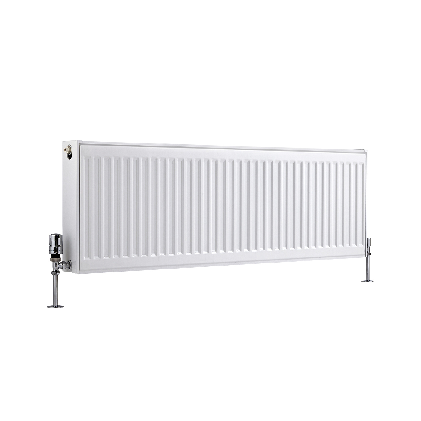 Radiatore a Piastra Orizzontale Doppio - Bianco - 400mm x 1200mm x 103mm - 1387 Watt - Eco