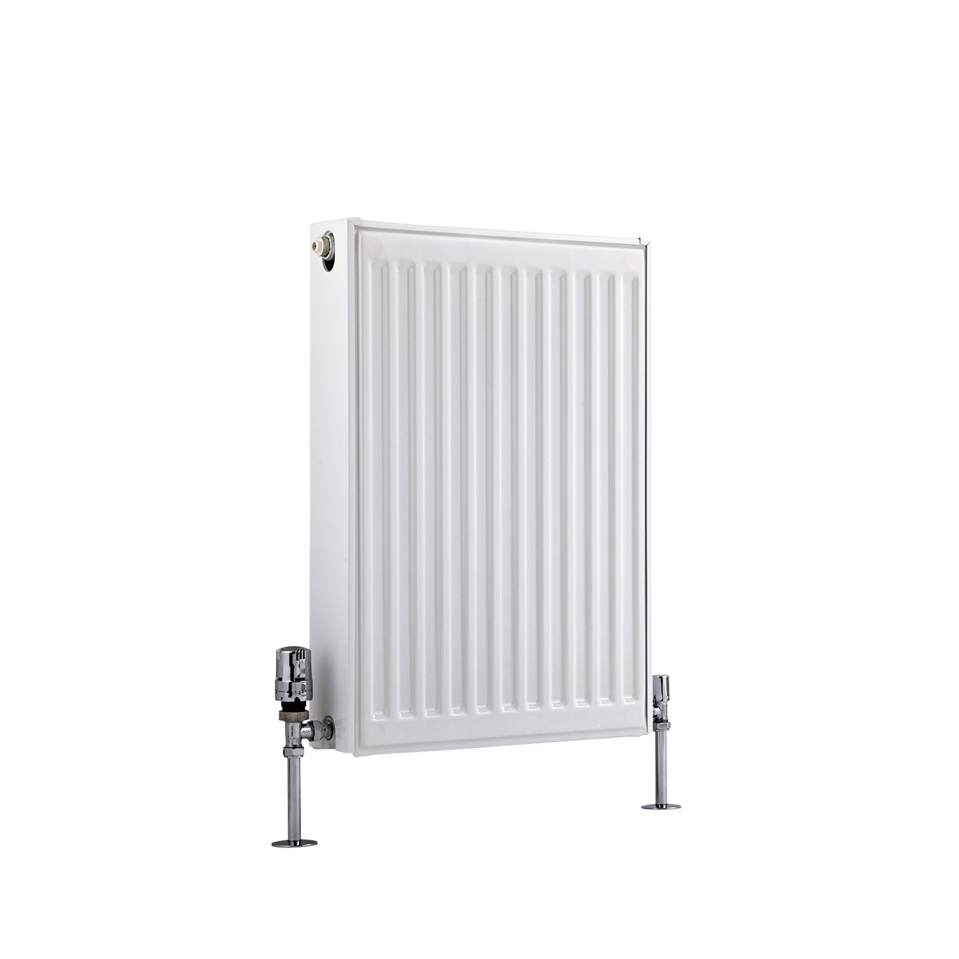 Radiatore a Piastra Orizzontale Doppio - Bianco - 600mm x 400mm x 103mm - 704 Watt - Eco