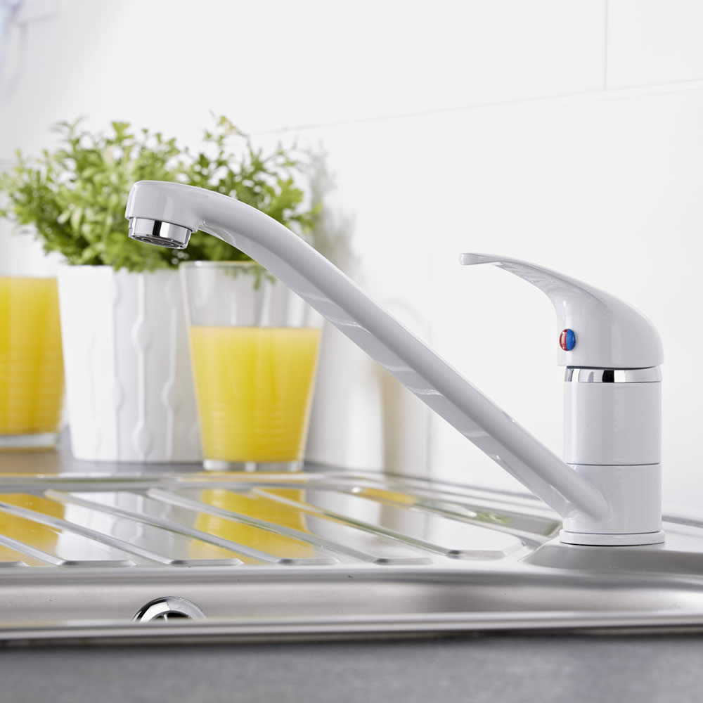 Rubinetto Miscelatore Lavello Cucina Bianco