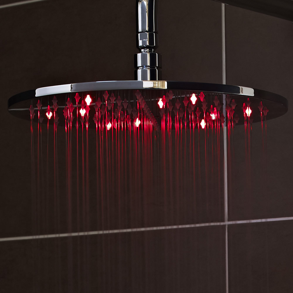 Soffione Doccia Circolare Ultrapiatto Acciaio Inox 200mm con Riduttore Limitatore di Flusso - Eco
