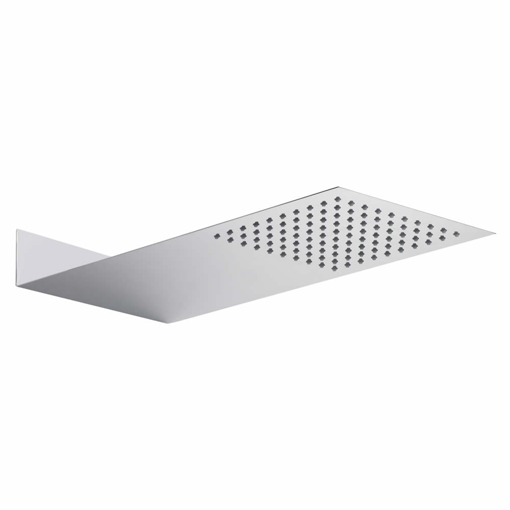 Soffione Rettangolare Ultrapiatto 200x430mm Braccio Integrato e Limitatore di Flusso - Eco
