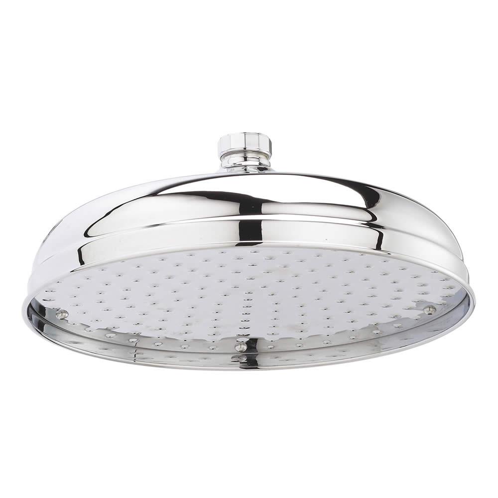 Soffione Doccia Circolare Fisso in Ottone Cromato Solido 305mm con Limitatore di Flusso - Eco