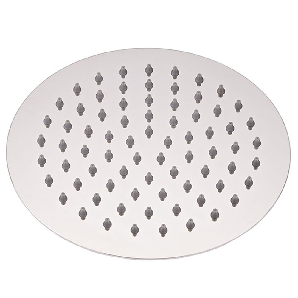 Soffione Doccia Circolare Fissa Ultrasottile Slimline 300mm con Riduttore Limitatore di Flusso - Eco