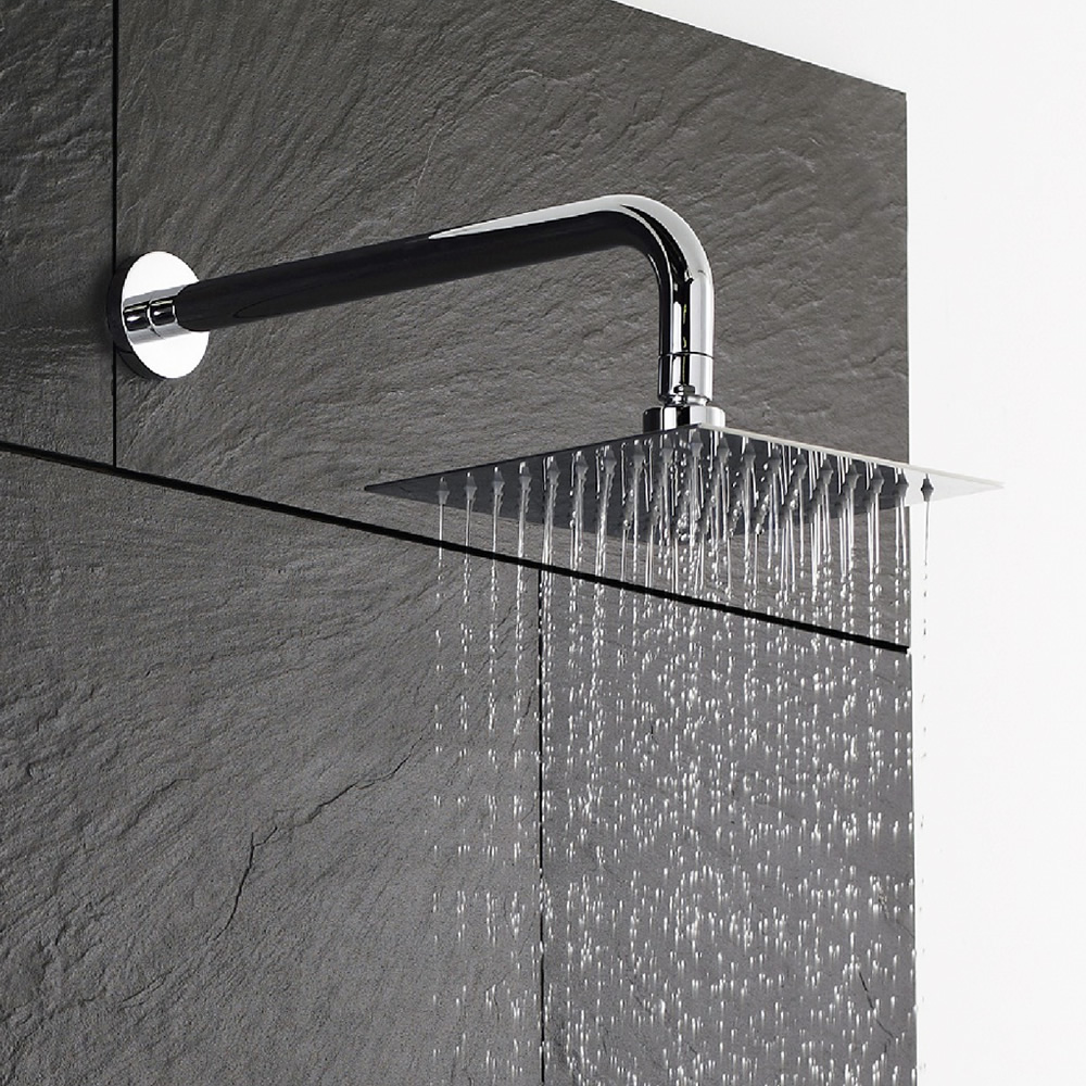 Soffione Quadrato Ultrasottile Slimline 200 x 200mm con Riduttore Limitatore di Flusso - Eco