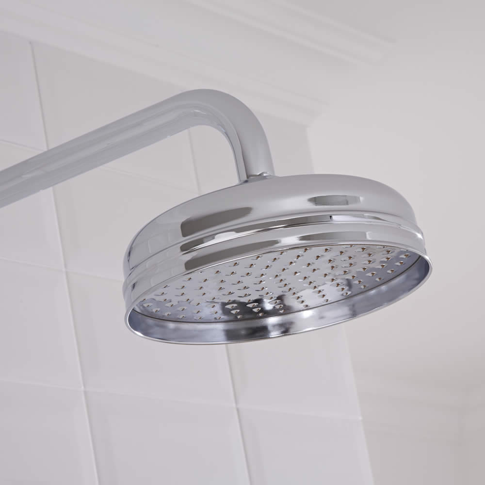 Soffione Doccia Fisso Circolare Tradizionale 193mm con Riduttore Limitatore di Flusso - Eco