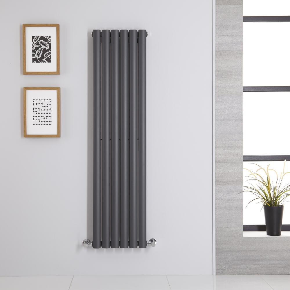 Radiatore di Design Verticale - Antracite - 1400mm x 354mm x 56mm - 686 Watt - Revive