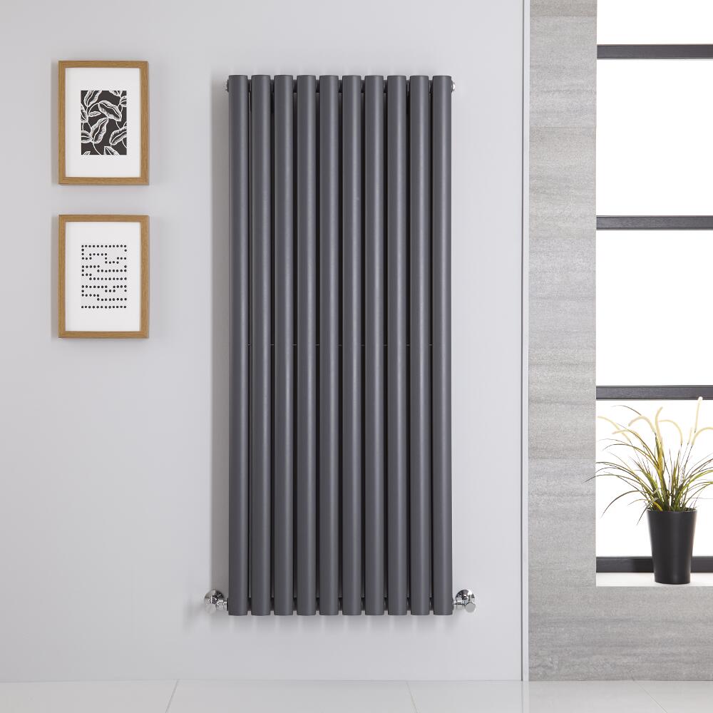 Radiatore di Design Verticale Doppio - Antracite - 1400mm x 590mm x 78mm - 1740 Watt - Revive