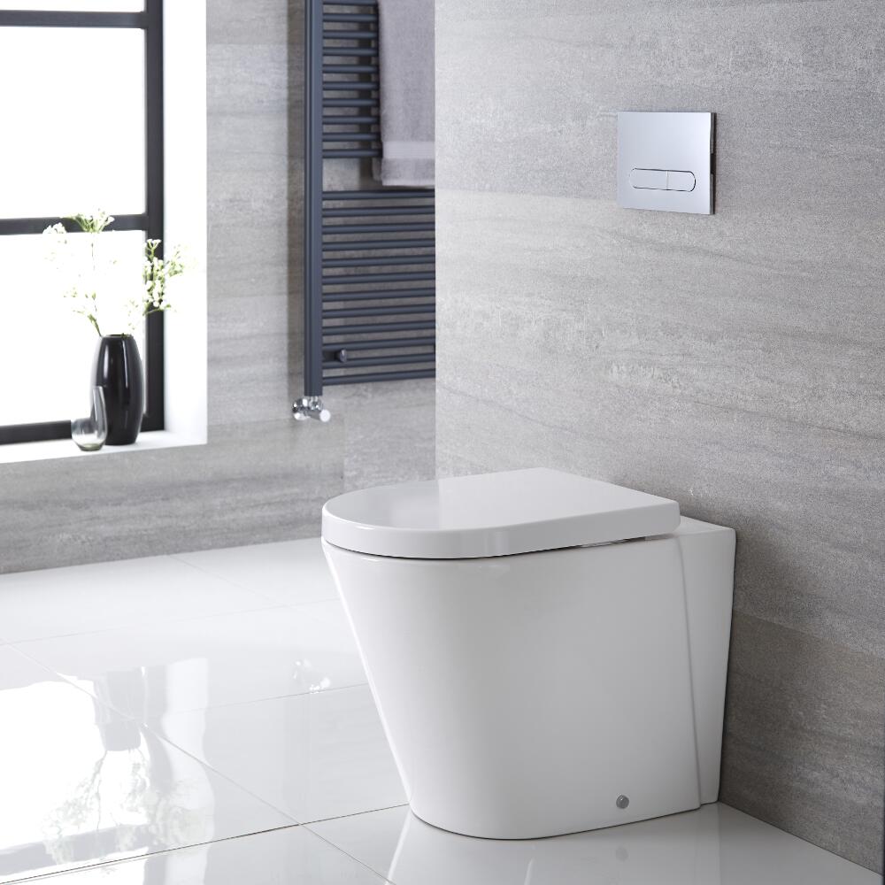 Sanitario Bagno WC Ovale 590x420x350mm con Sedile Copri WC Soft Close - Alswear