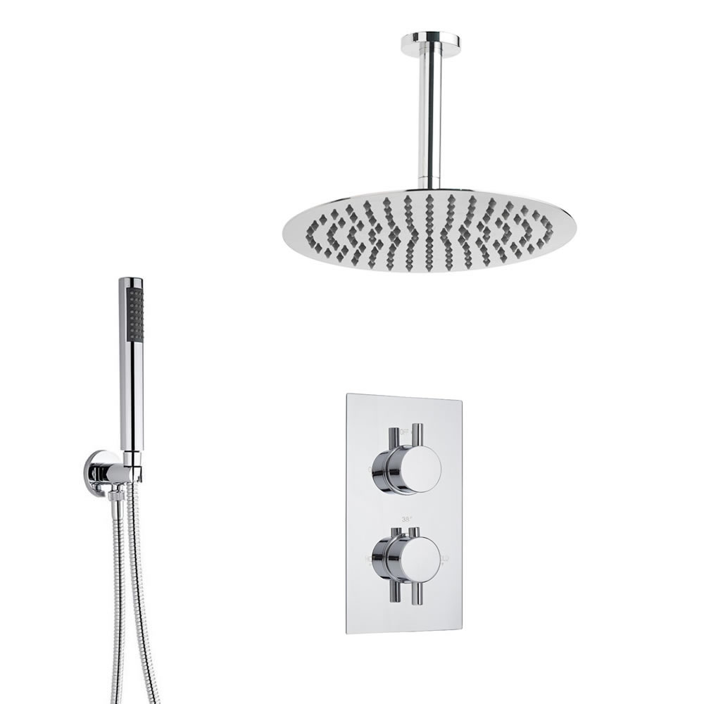 Kit Doccia Completo con Miscelatore Termostatico Incasso a Due Vie con Soffione