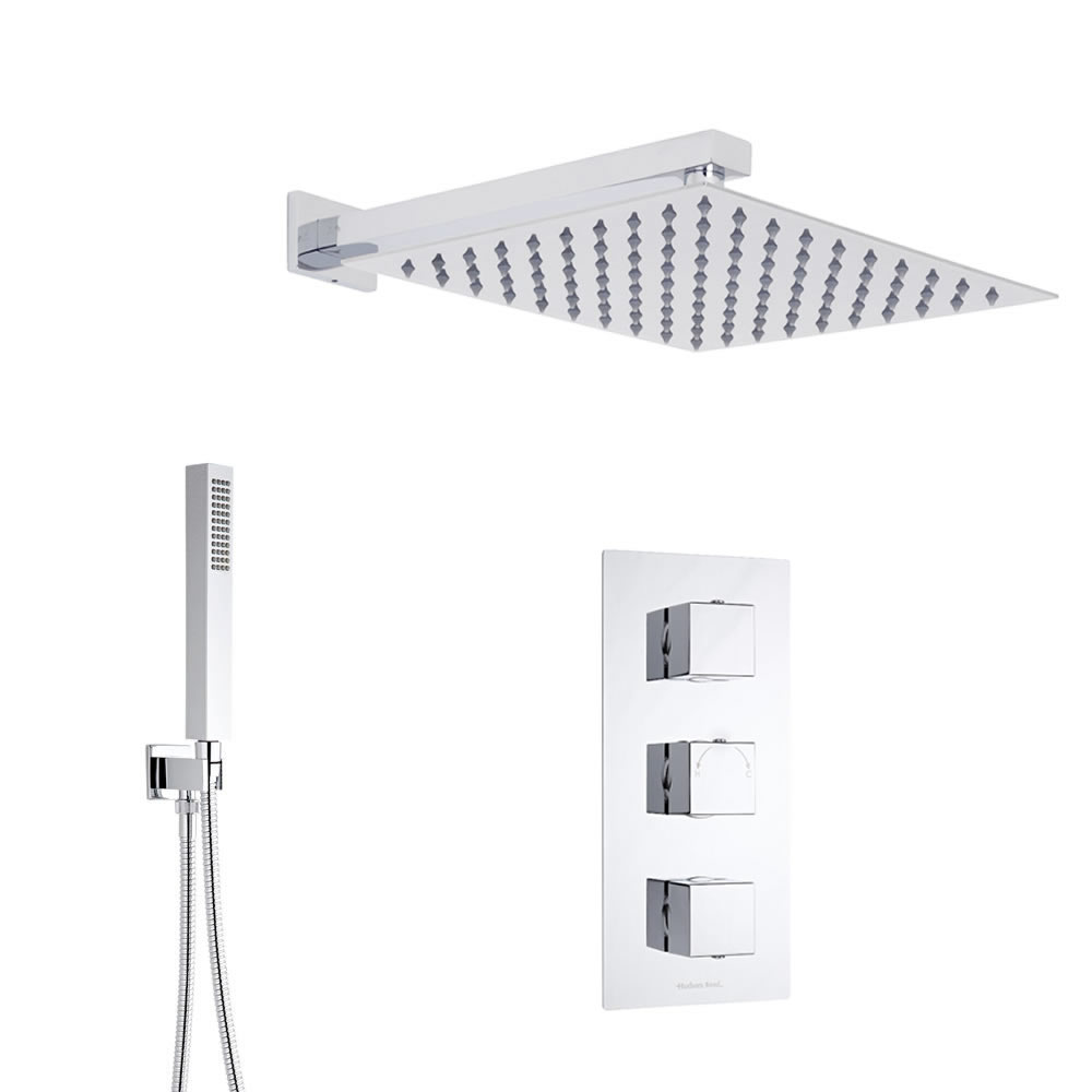 Kit Doccia Completo con Miscelatore Termostatico Doccia a Due Vie e Soffione