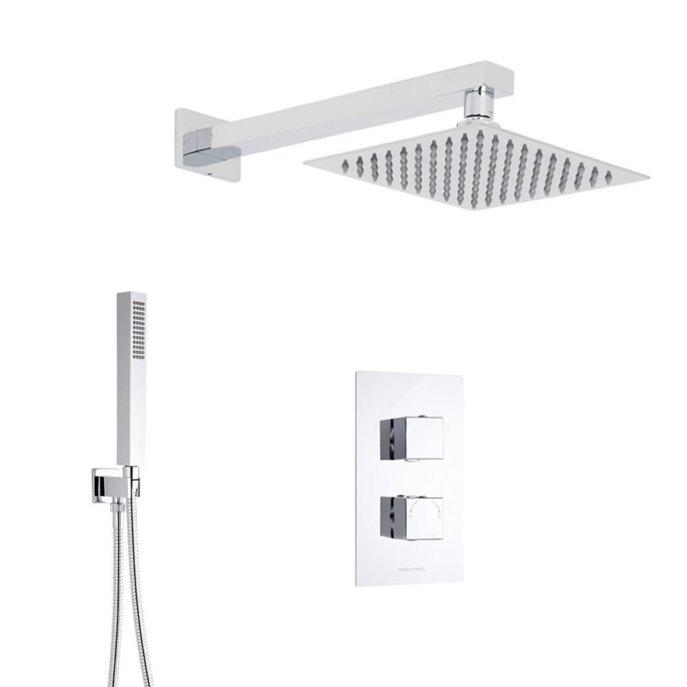 Kit Doccia Completo di Miscelatore Termostatico Incasso a Due Vie con Soffione Ultrapiatto