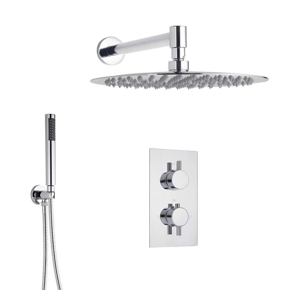 Kit Doccia Completo con Miscelatore Termostatico Incasso a Due Vie e Soffione