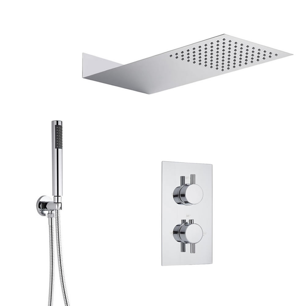 Kit Doccia Completo con Miscelatore Termostatico a Due Vie e Soffione