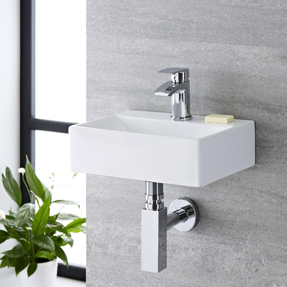 Lavabo Bagno Sospeso in Ceramica Ovale 360x250mm - Sandford