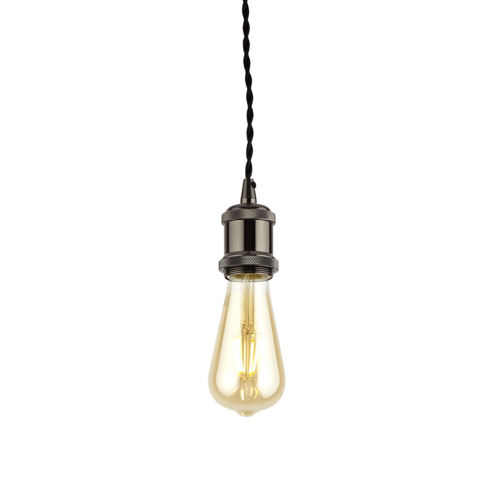 Pendel per Lampadario a Sospensione Stile Vintage Realizzato in Alluminio con Finitura Nera- Norrebro