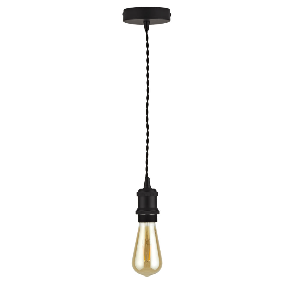 Biard Pendel per Lampadario a Sospensione Stile Vintage Realizzato in Alluminio Colore Nero Opaco - Sredets