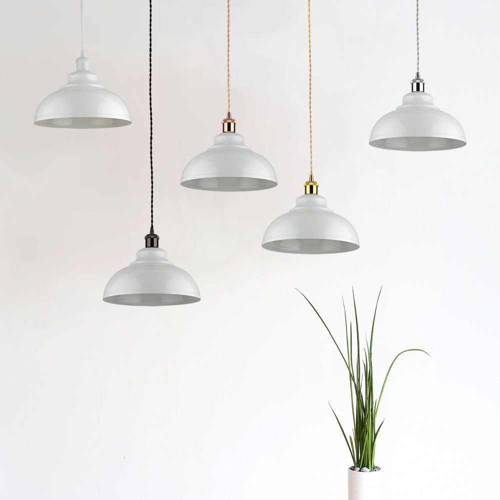 Biard Lampada a Sospensione in Stile Retro Ferro con Finitura Bianca con Disponibile - Dalston