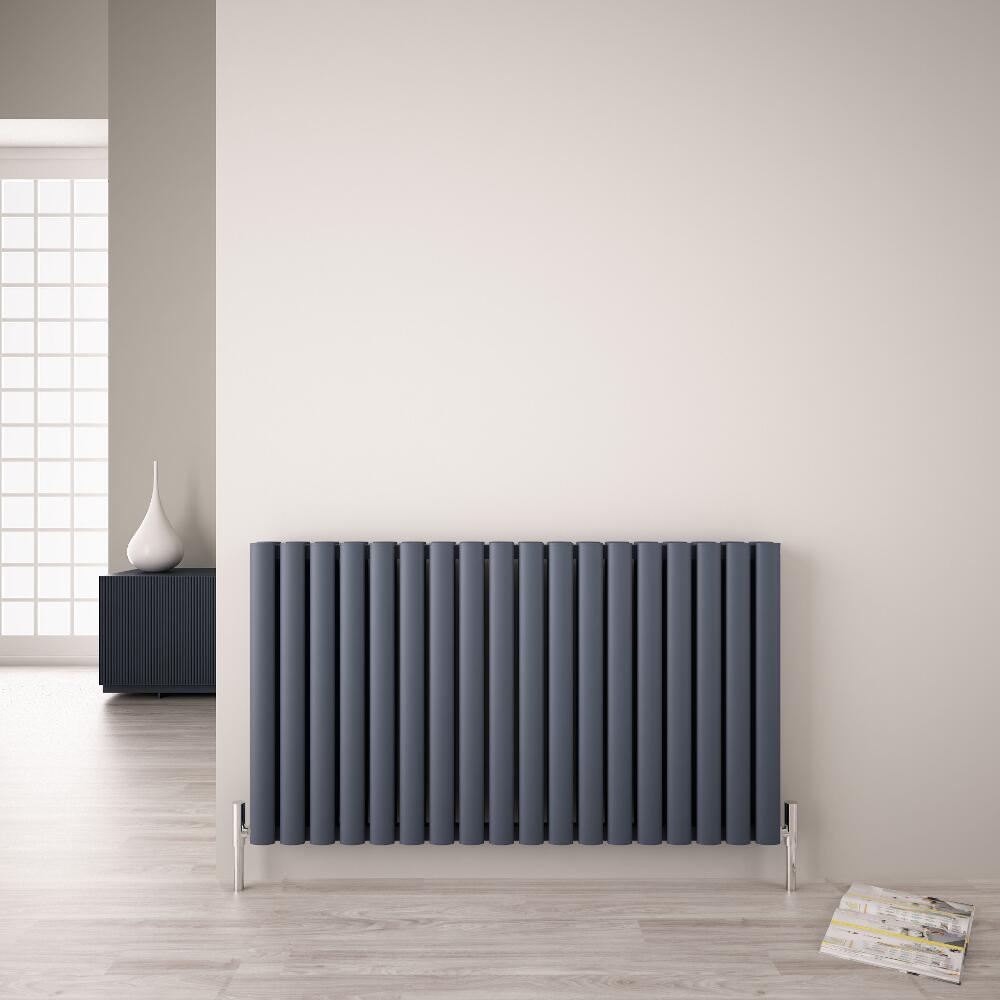Radiatore di Design - Orizzontale Doppio - Antracite - 600mm x 1070mm - 1.632 Watt - Revive Air
