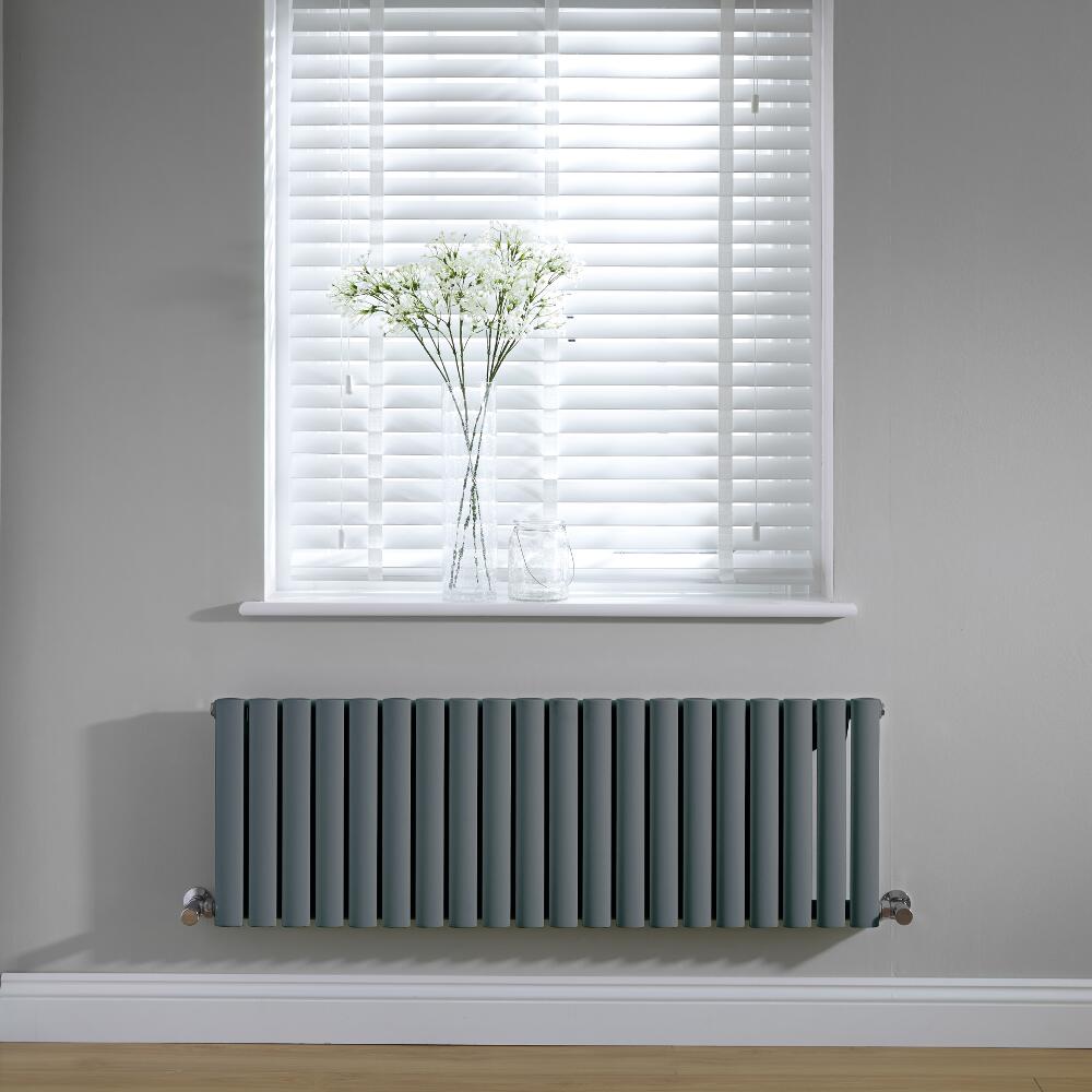 Radiatore di Design Orizzontale - Antracite - 400mm x 1180mm x 56mm - 813 Watt – Revive