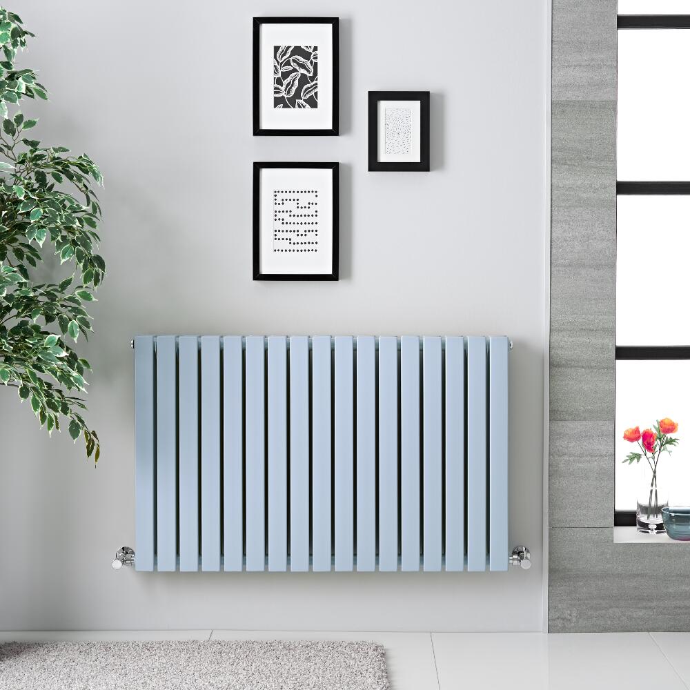 Radiatore di Design Orizzontale Doppio - Celeste - 635mm x 1000mm x 71mm - 1022 Watt - Sloane