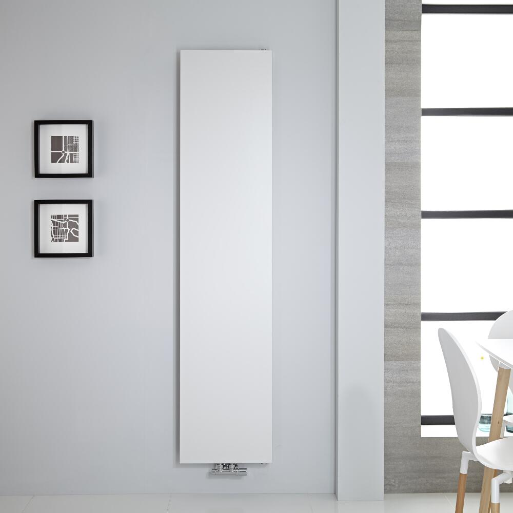 Radiatore di Design Verticale - Piastra Radiante - Attacchi Centrali - Acciaio - Bianco - 1800mm x 400mm - 842 Watt - Rubi