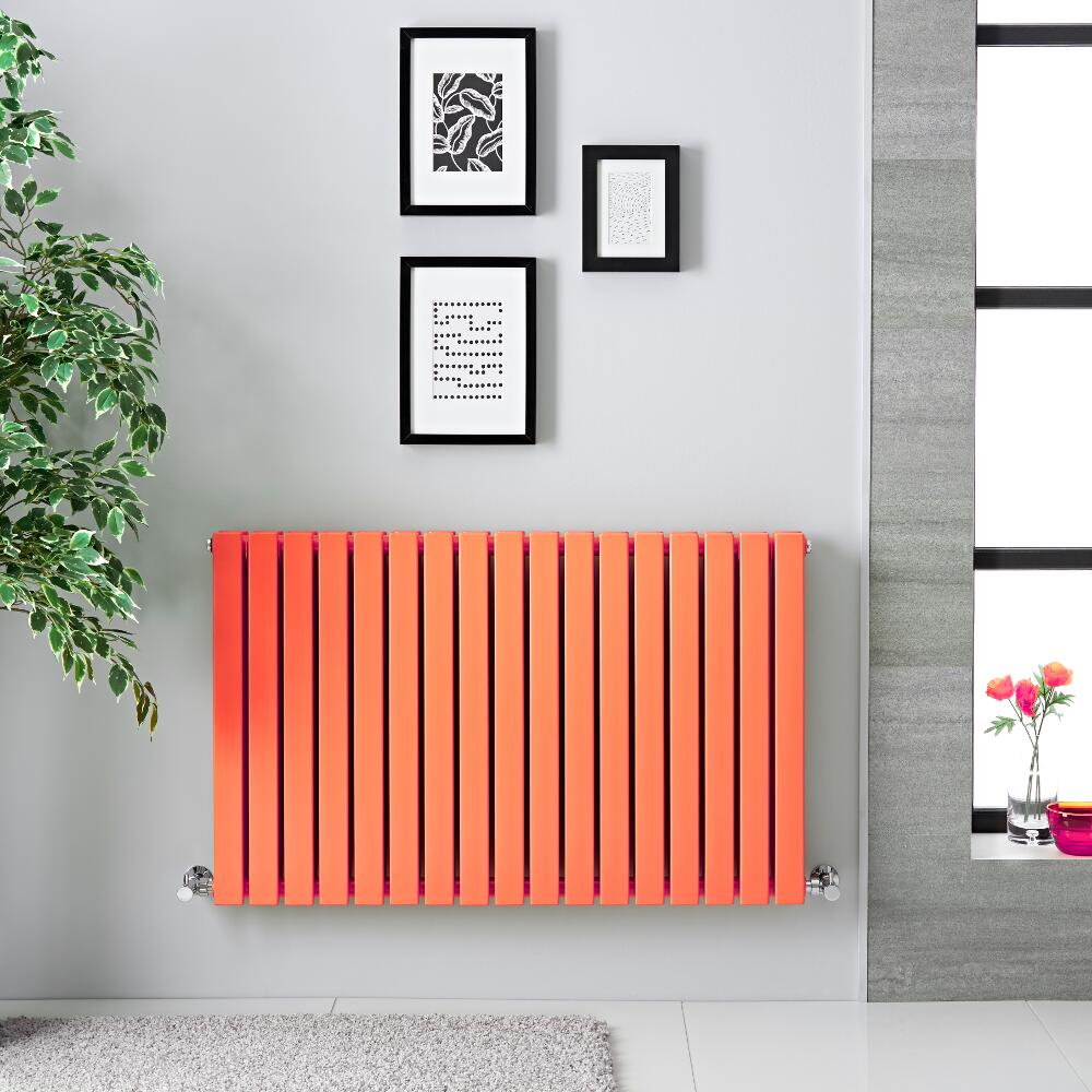 Radiatore di Design Orizzontale Doppio - Arancione Chiaro - 635mm x 1000mm x 71mm - 1022 Watt - Sloane