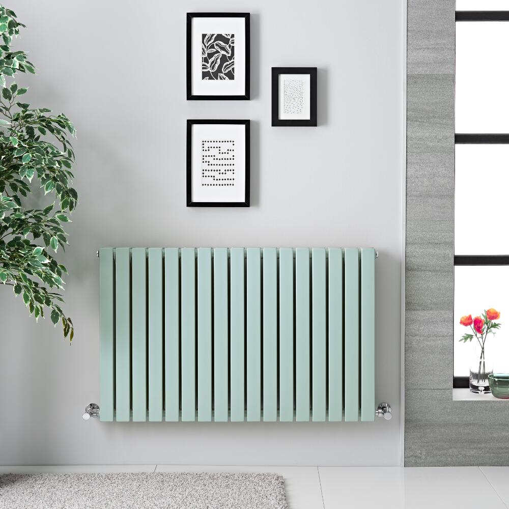 Radiatore di Design Orizzontale Doppio - Verde Menta Chiaro - 635mm x 1000mm x 71mm - 1022 Watt - Sloane