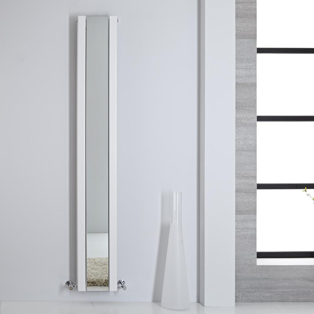 Radiatore di Design - Verticale Con Specchio - Bianco - 1800mm x 265mm - 901 Watt - Sloane