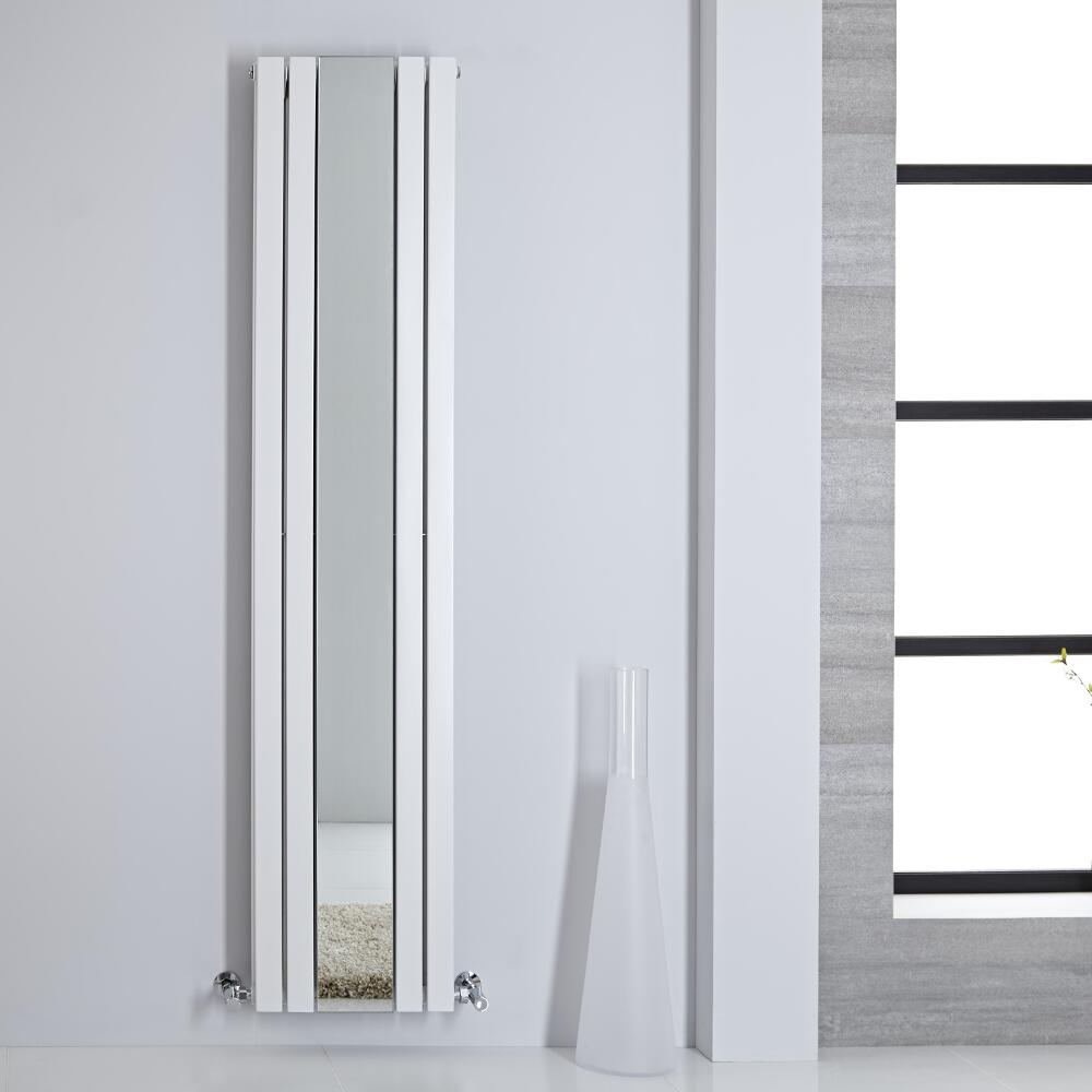 Radiatore di Design - Verticale Con Specchio - Bianco - 1800mm x 385mm - 1344 Watt - Sloane