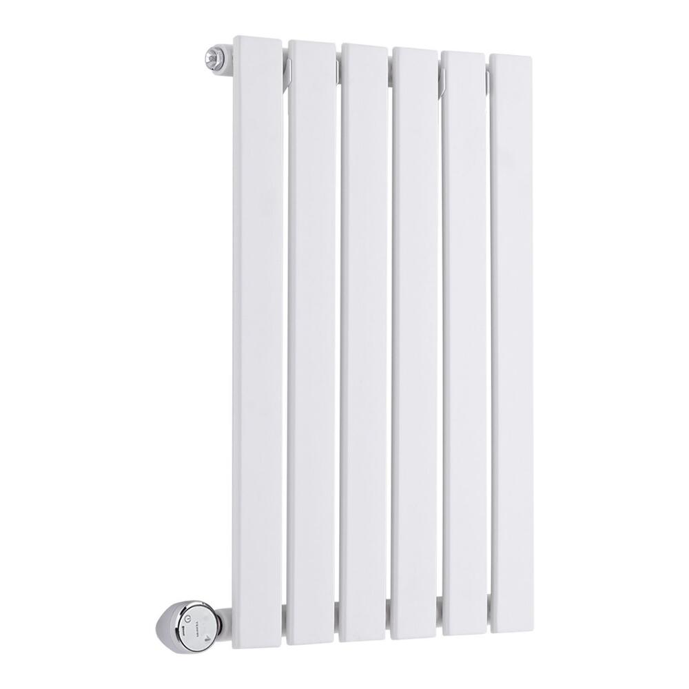Radiatore di Design Elettrico Orizzontale - Bianco - 635mm x 420mm x 54mm - Elemento Termostatico 400W - Sloane