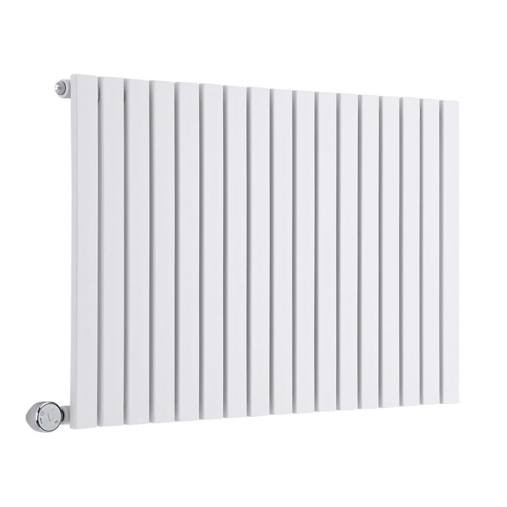 Radiatore di Design Elettrico Orizzontale - Bianco - 635mm x 1000mm x 54mm - 1 Elemento Termostatico 1200W - Sloane