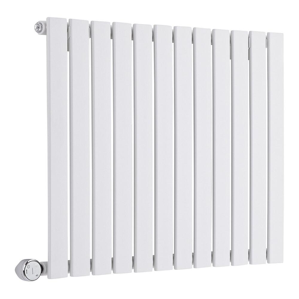 Radiatore di Design Elettrico Orizzontale - Bianco - 635mm x 840mm x 46mm - Elemento Termostatico 800W - Delta