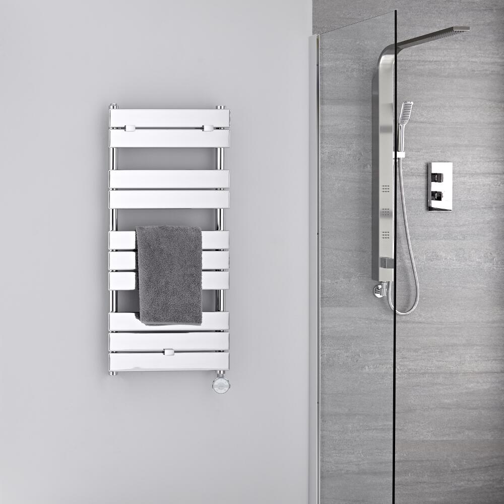 Radiatore Scaldasalviette Elettrico - Piatto - Cromato - 1000mm x 450mm - Lustro