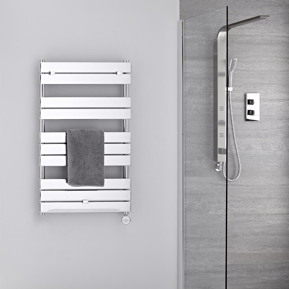 Radiatore Scaldasalviette Elettrico - Piatto - Cromato - 1000mm x 600mm - Lustro