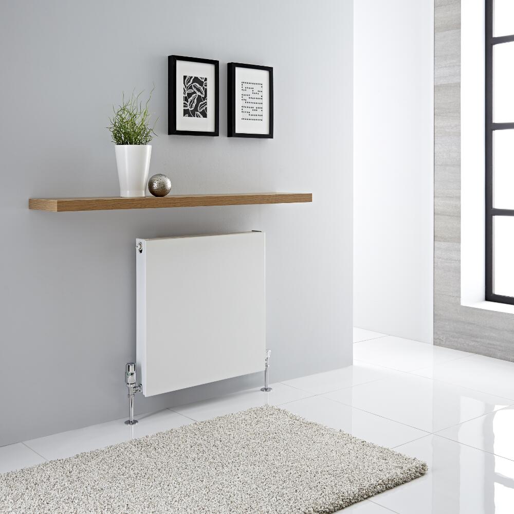 Radiatore a Piastra Orizzontale Doppio Plus - Bianco - 600mm x 600mm x 72,5mm - 987 Watt - Type 21