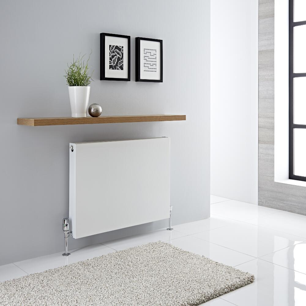 Radiatore a Piastra Orizzontale Doppio Plus - Bianco - 600mm x 800mm x 72,5mm - 1316 Watt – Type 21