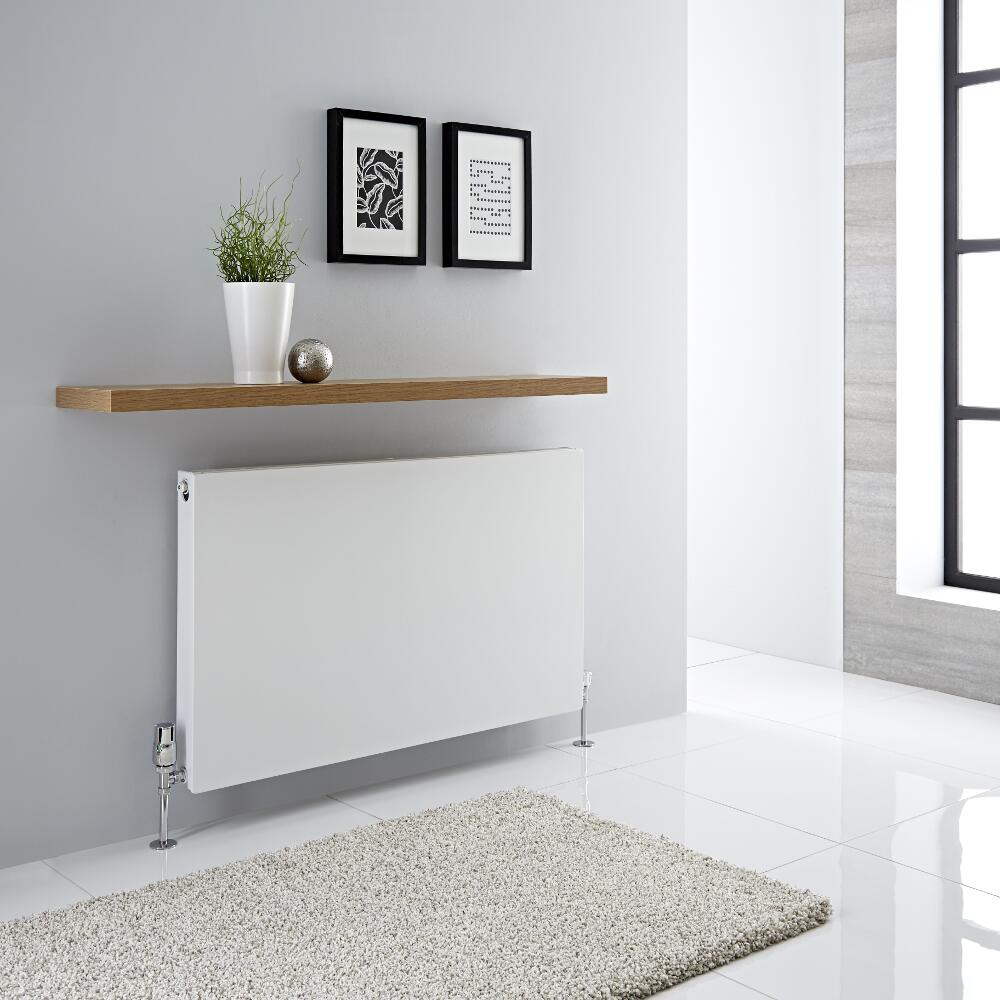 Radiatore a Piastra Orizzontale Doppio Plus - Bianco - 600mm x 1000mm x 72,5mm - 1646 Watt - Type 21