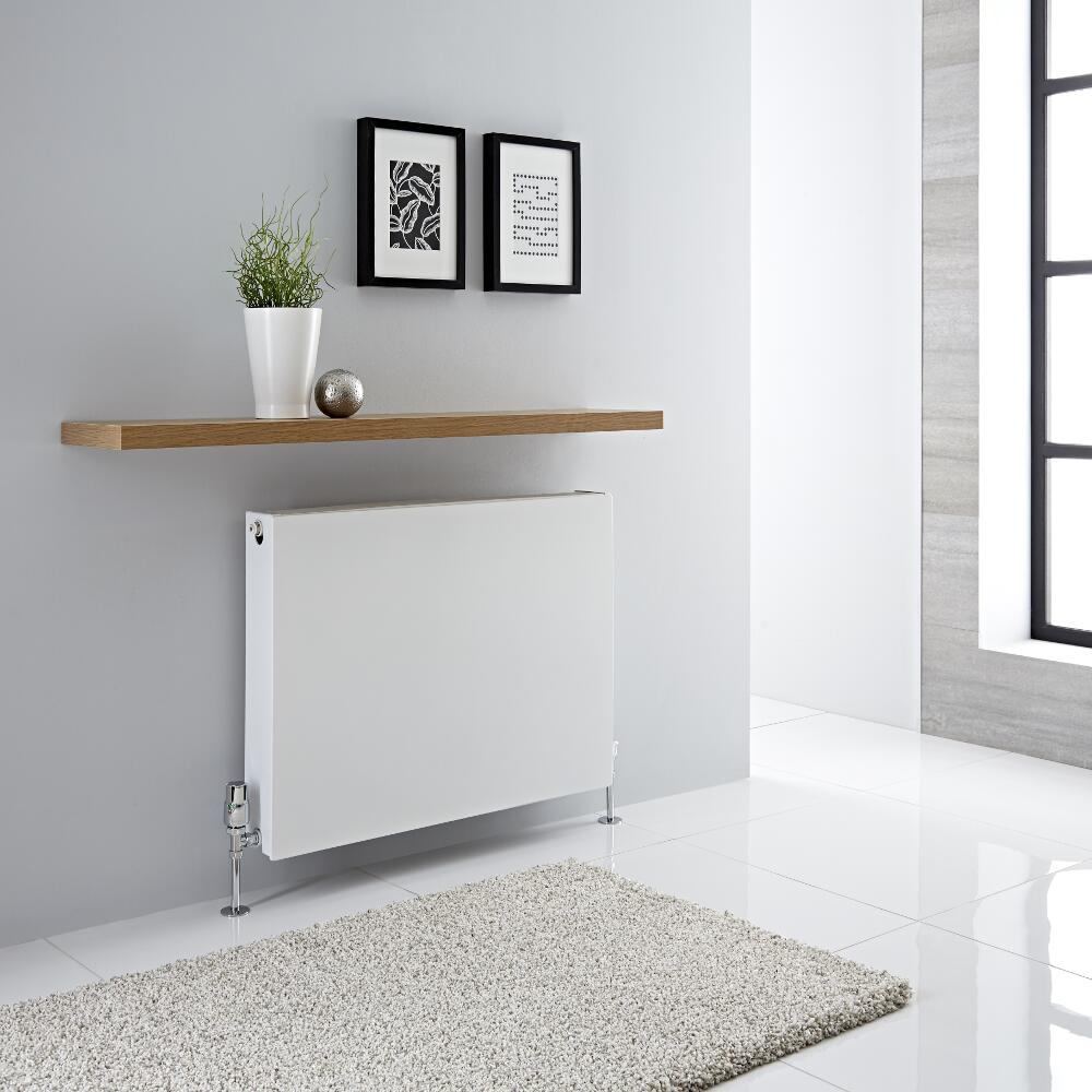 Radiatore a Piastra Orizzontale Doppio - Bianco - 600mm x 800mm x 103mm - 1732 Watt - Type 22